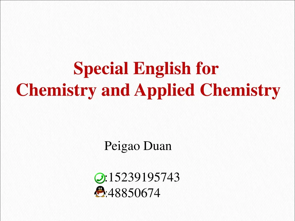 special english for chemistry and applied