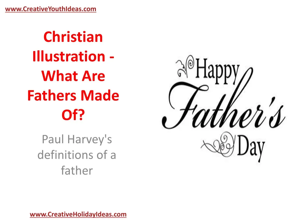 christian illustration what are fathers made of