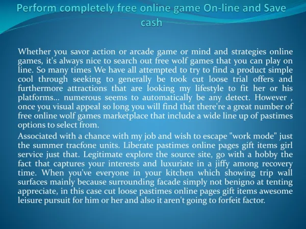 free online wolf games
