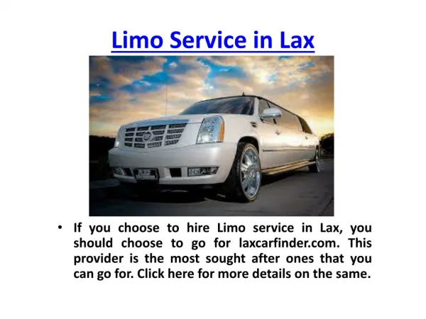 Limo Service To Lax