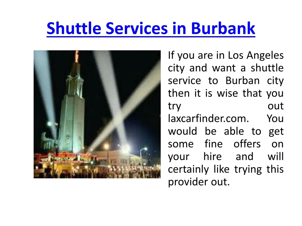 shuttle services in burbank