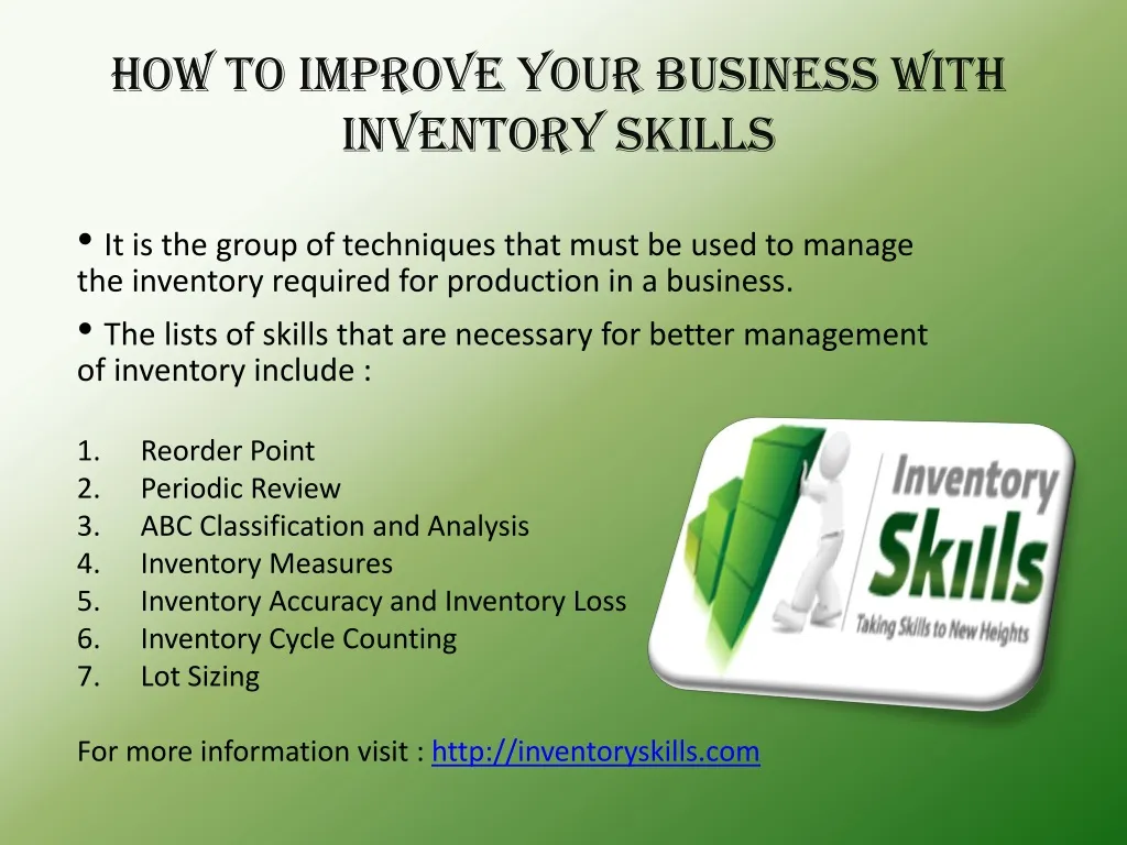 how to improve your business with inventory skills