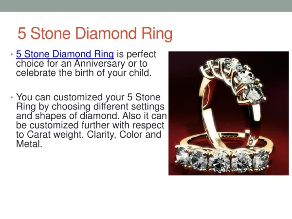 Different Types of 5 Stone Diamonds Ring