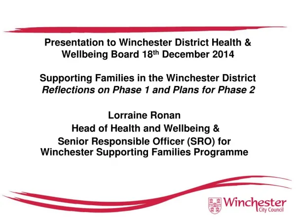 Lorraine Ronan Head of Health and Wellbeing &amp;