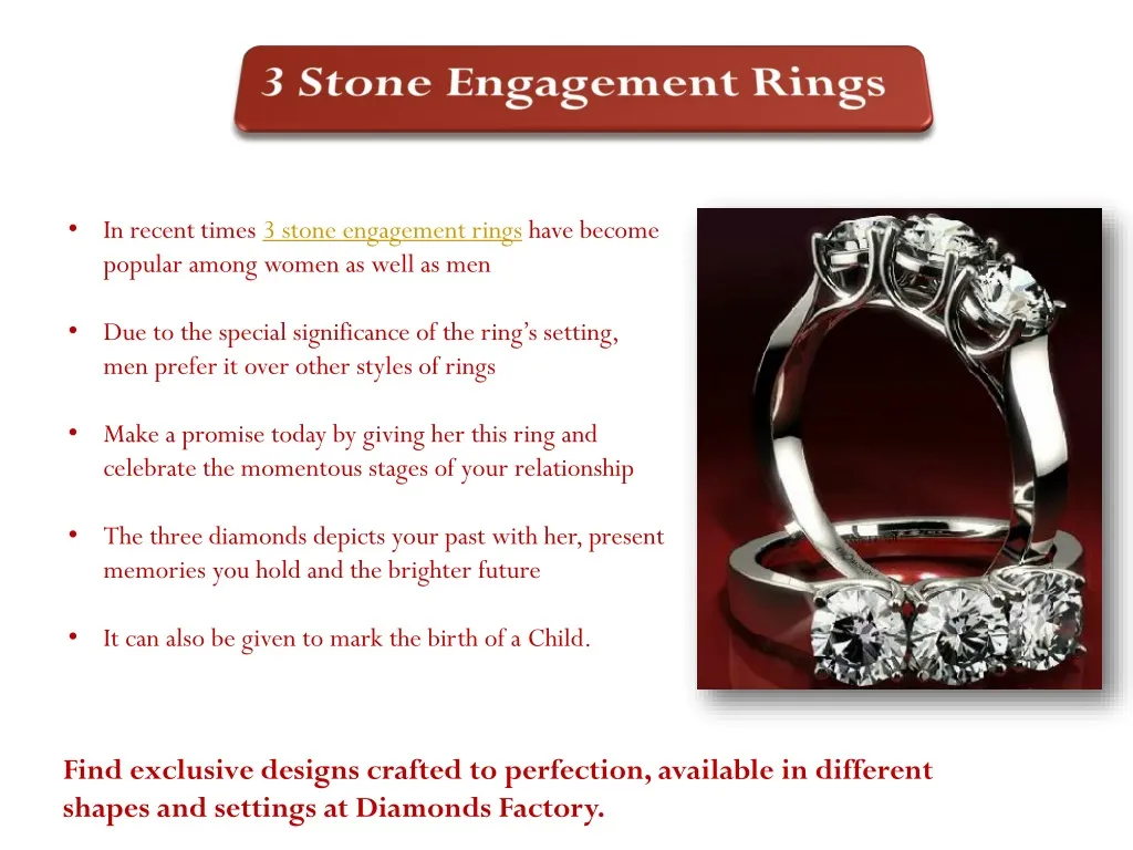 in recent times 3 stone engagement rings have