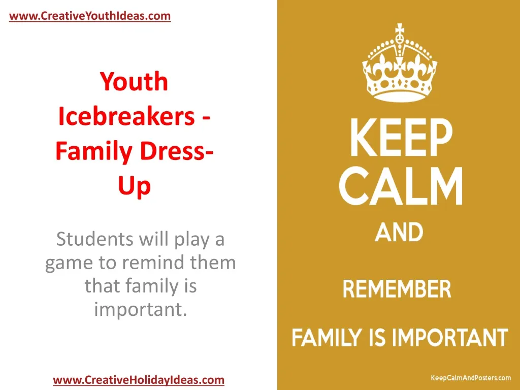 youth icebreakers family dress up