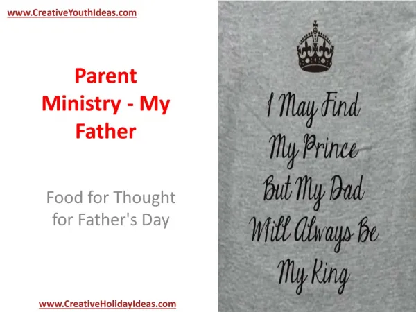Parent Ministry - My Father