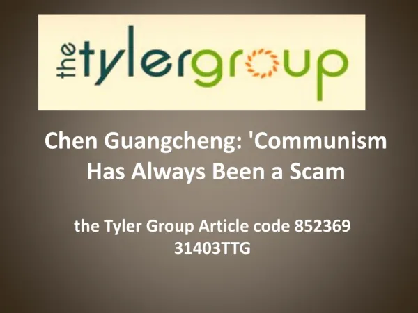 the Tyler Group Article code 852369 31403TTG: Chen Guangchen