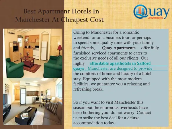 Best Apartment Hotels In Manchester At Cheapest Cost
