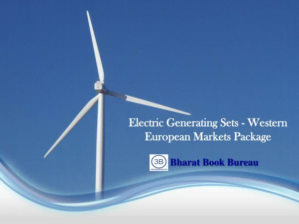 Electric Generating Sets - Western European Markets Packag