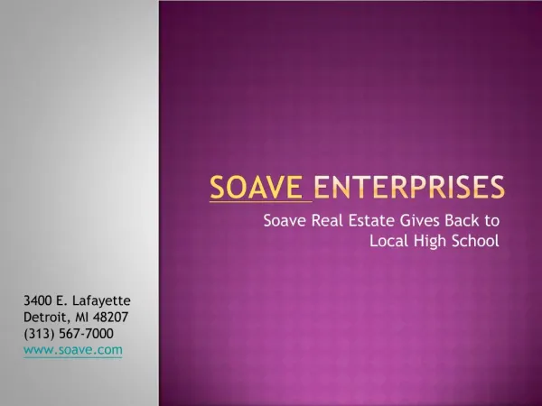 Soave Real Estate Gives Back to Local High School