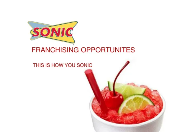 Sonic Drive-In New Franchisee Presentation FEB2013