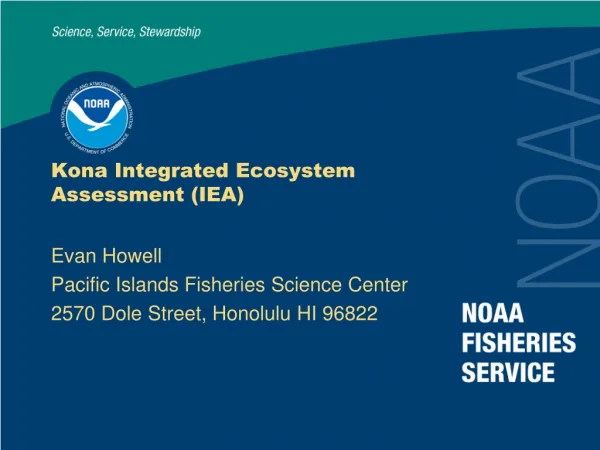 Kona Integrated Ecosystem Assessment (IEA)