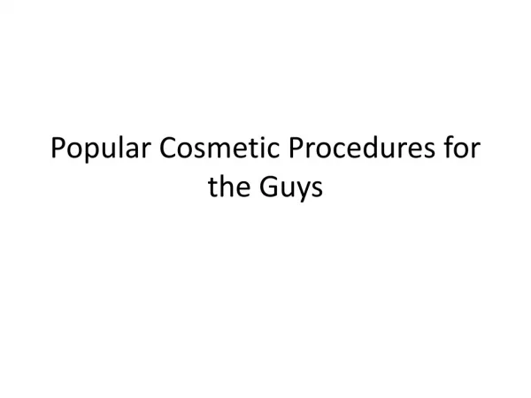 Popular Plastic Surgery Procedures for Men