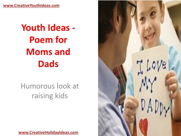 Youth Ideas - Poem for Moms and Dads