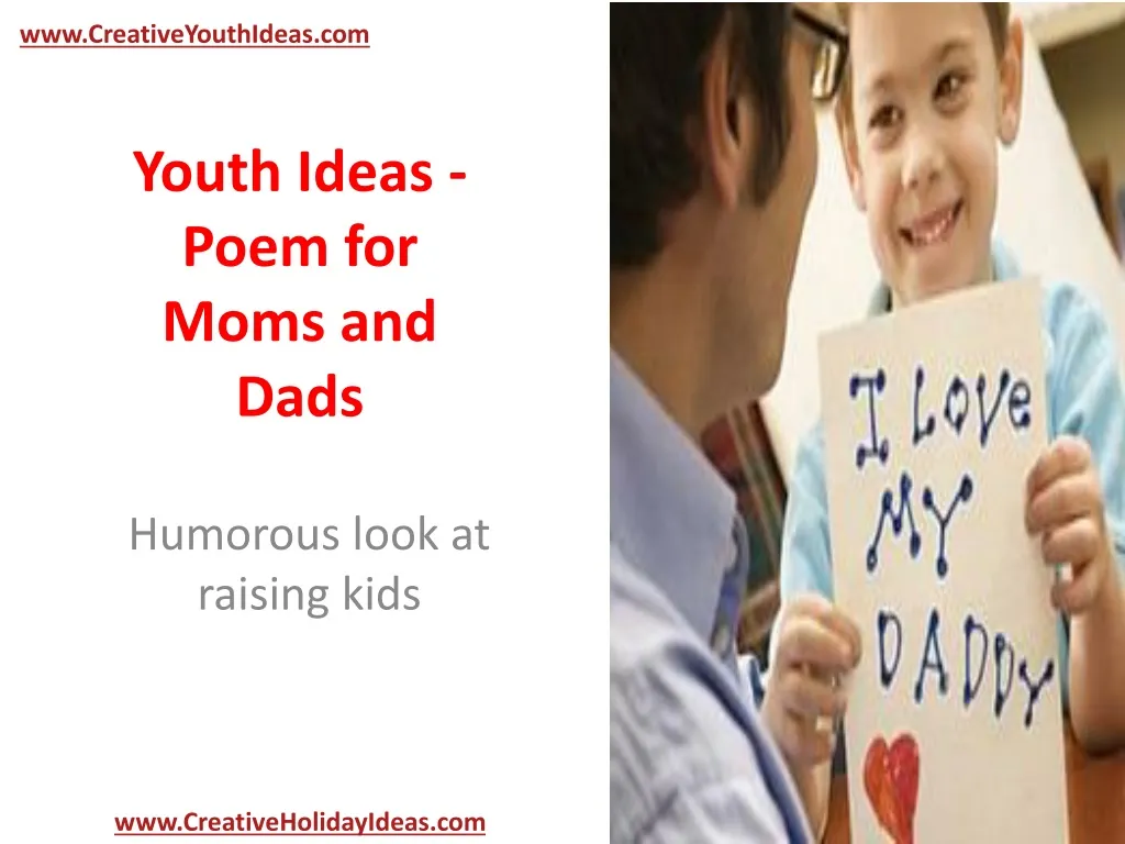 youth ideas poem for moms and dads