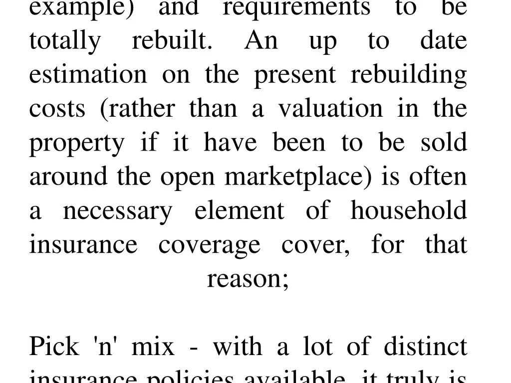 elements of residence insurance coverage cover