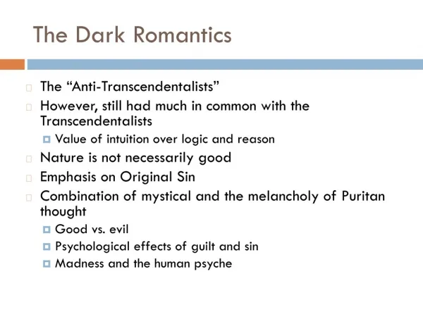 The Dark Romantics