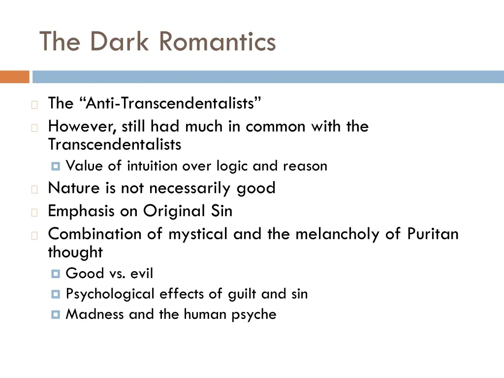 the dark romantics
