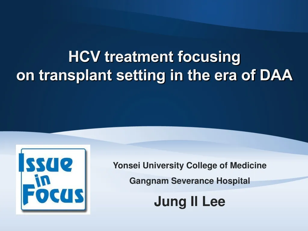 hcv treatment focusing on transplant setting