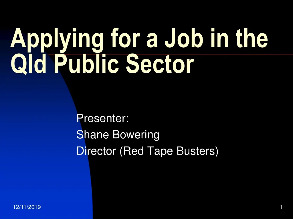 ap plying for a job in the qld public sector