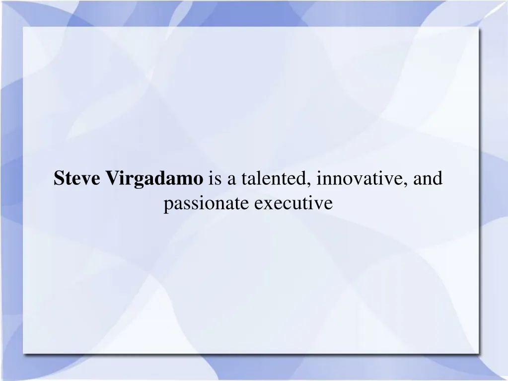 steve virgadamo is a talented innovative