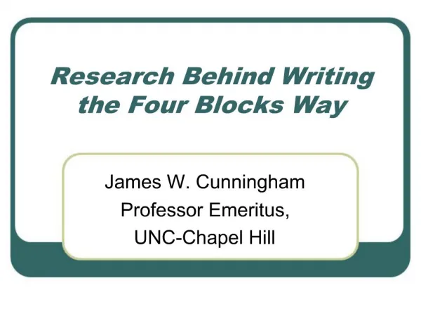 Research Behind Writing the Four Blocks Way