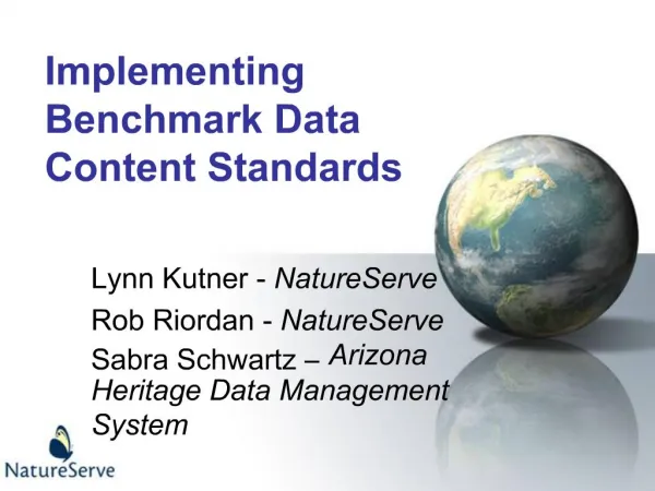 Implementing Benchmark Data Content Standards