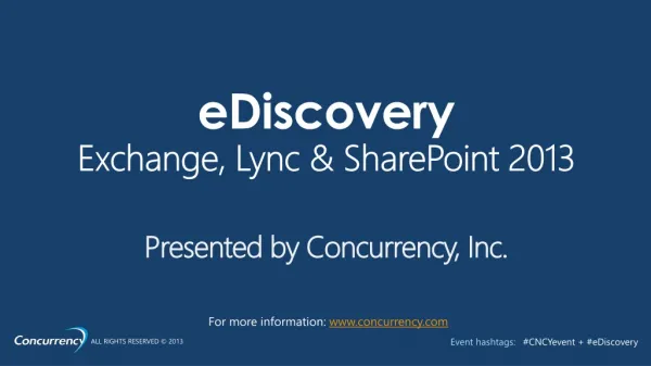 2013 Microsoft eDiscovery Event