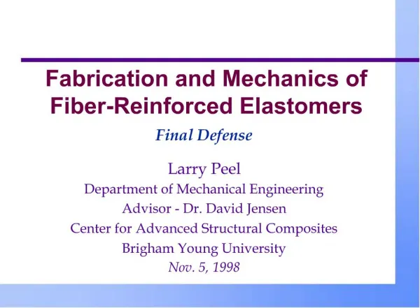 Fabrication and Mechanics of Fiber-Reinforced Elastomers