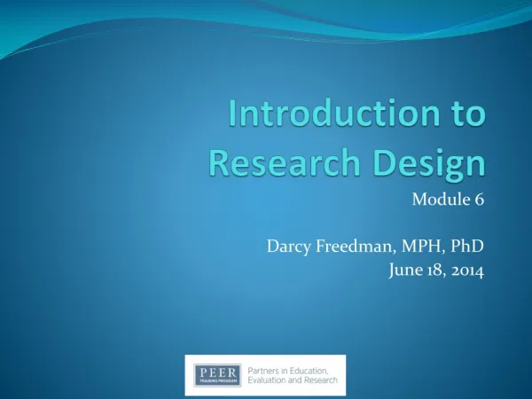 Introduction to Research Design