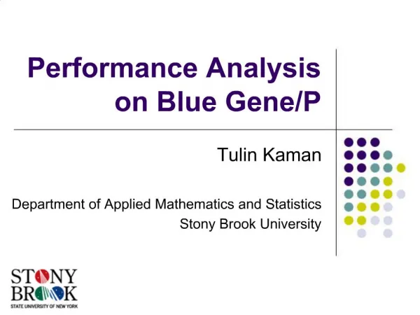 Performance Analysis on Blue GeneP