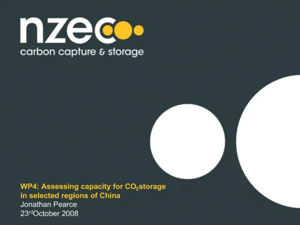 WP4 Capacity Potential for CO2 Storage