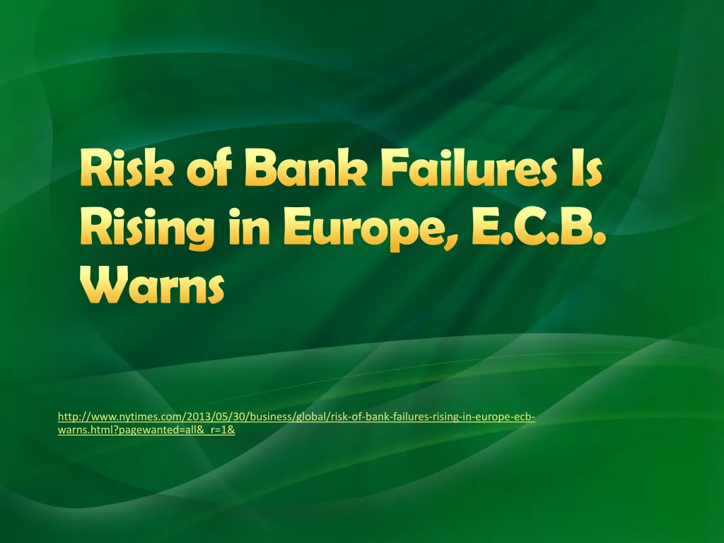 risk of bank failures is rising in europe e c b warns
