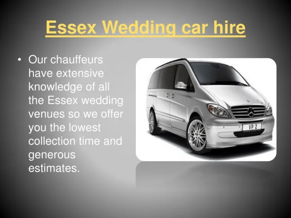 Essex Wedding Car Hire