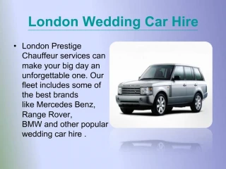 London Wedding Car Hire