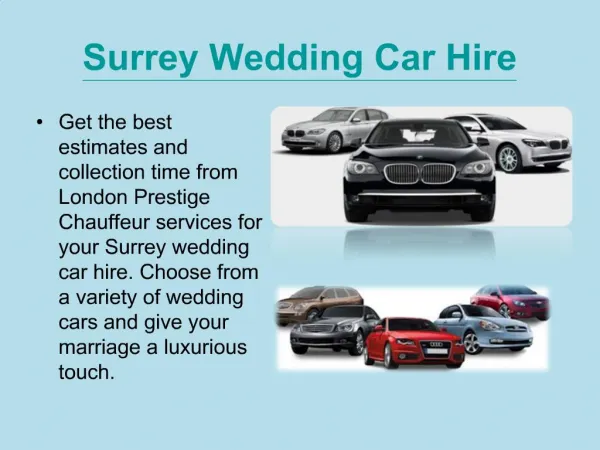 Surrey Wedding Car Hire