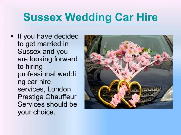 Sussex Wedding Car Hire
