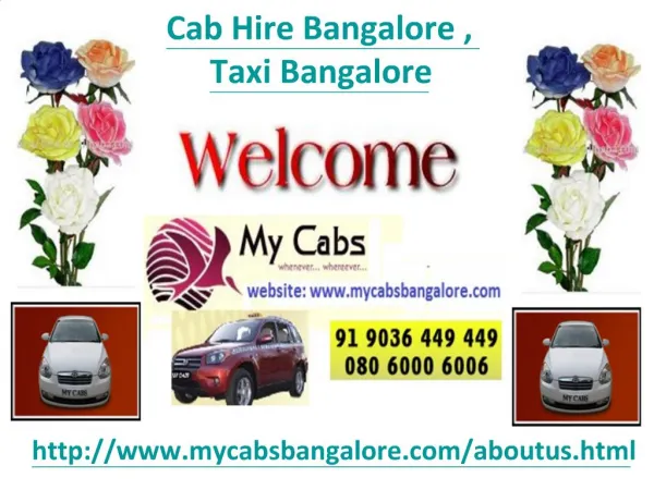 Cab Hire Bangalore, Taxi Bangalore