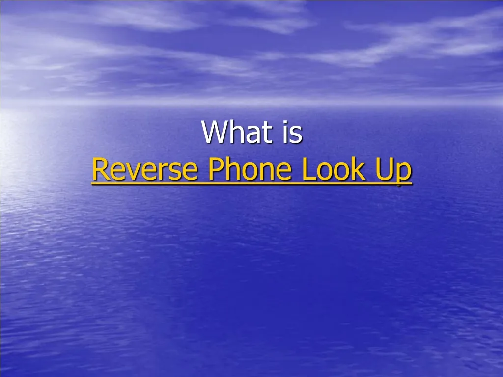what is reverse phone look up