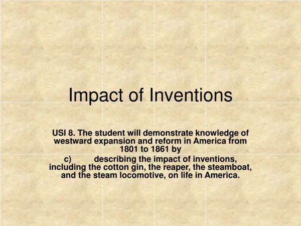 Impact of Inventions