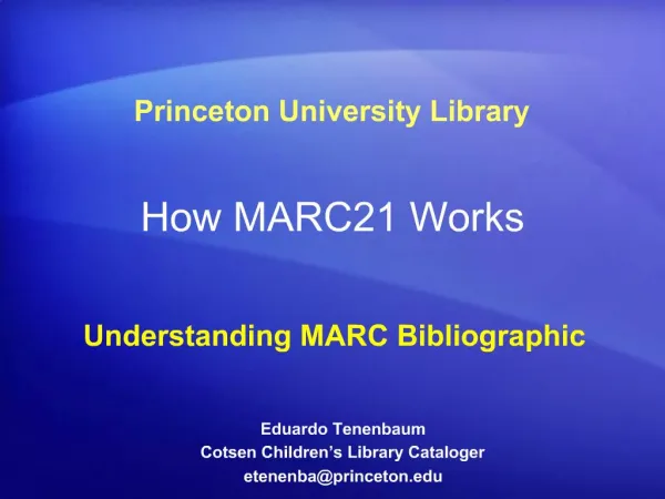 How MARC21 Works