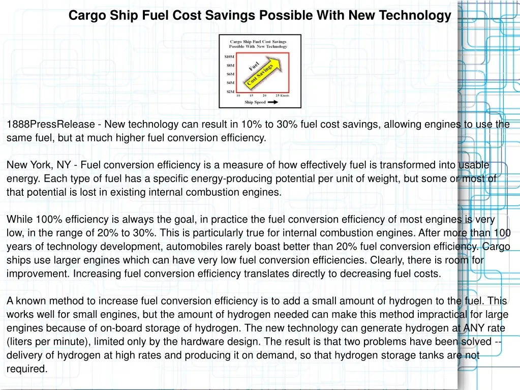 cargo ship fuel cost savings possible with