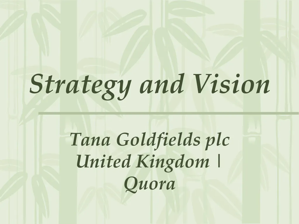 strategy and vision