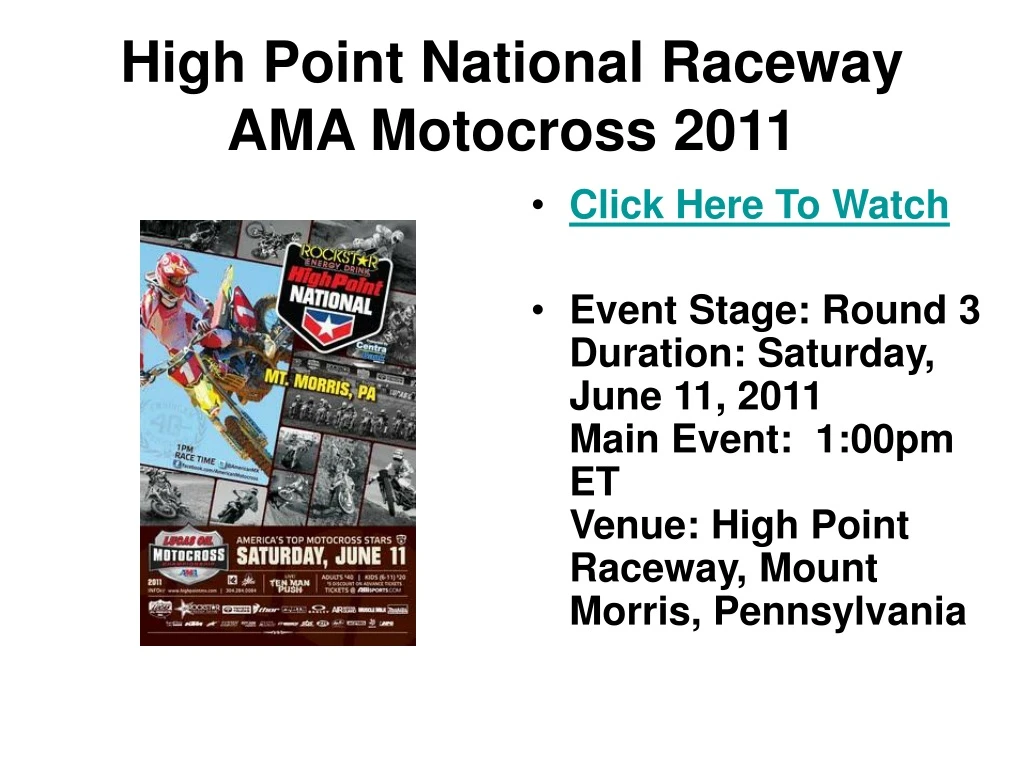high point national raceway ama motocross 2011