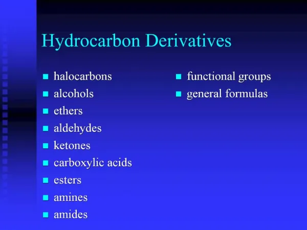 Hydrocarbon Derivatives