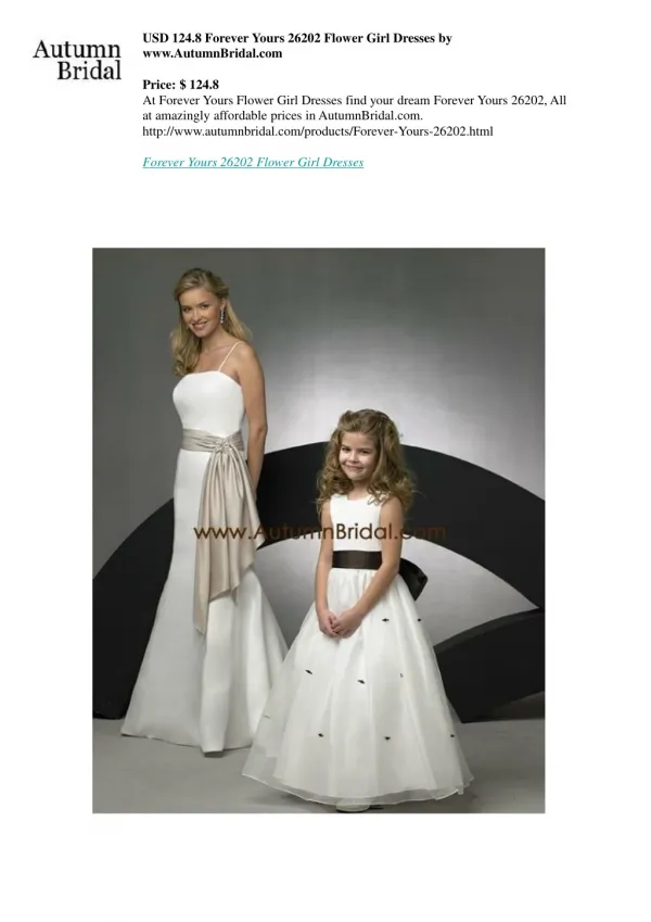 USD 124.8 Forever Yours 26202 Flower Girl Dresses by www.AutumnBridal.com