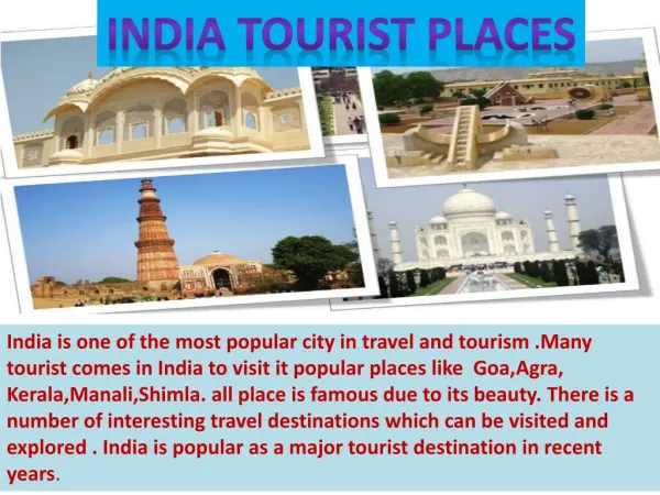 Top 5 Most Popular Places in India for Holiday Trip