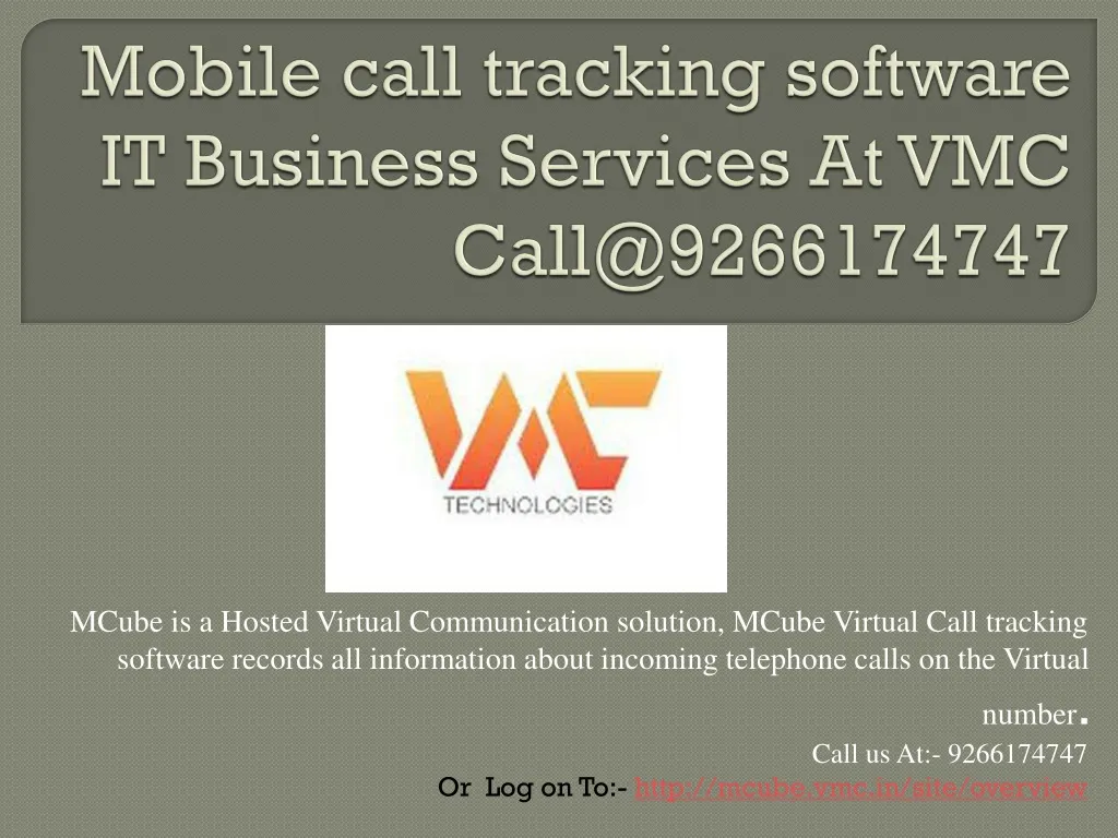 mobile call tracking software it business services at vmc call@9266174747