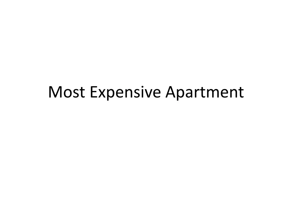 most expensive apartment